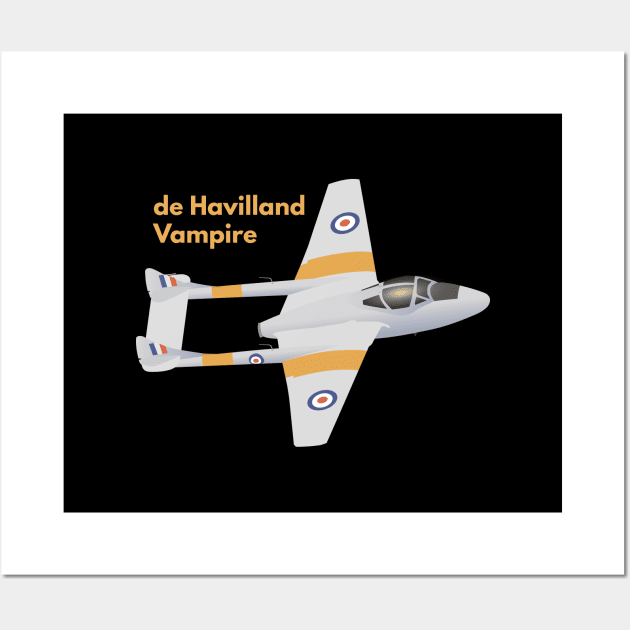 de Havilland Vampire British WW2 Airplane Wall Art by NorseTech